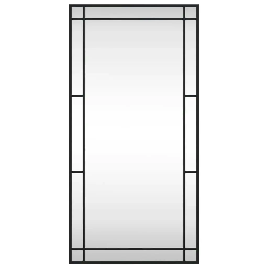 Wall Mirror Black 50x100 cm Rectangle Iron 358630