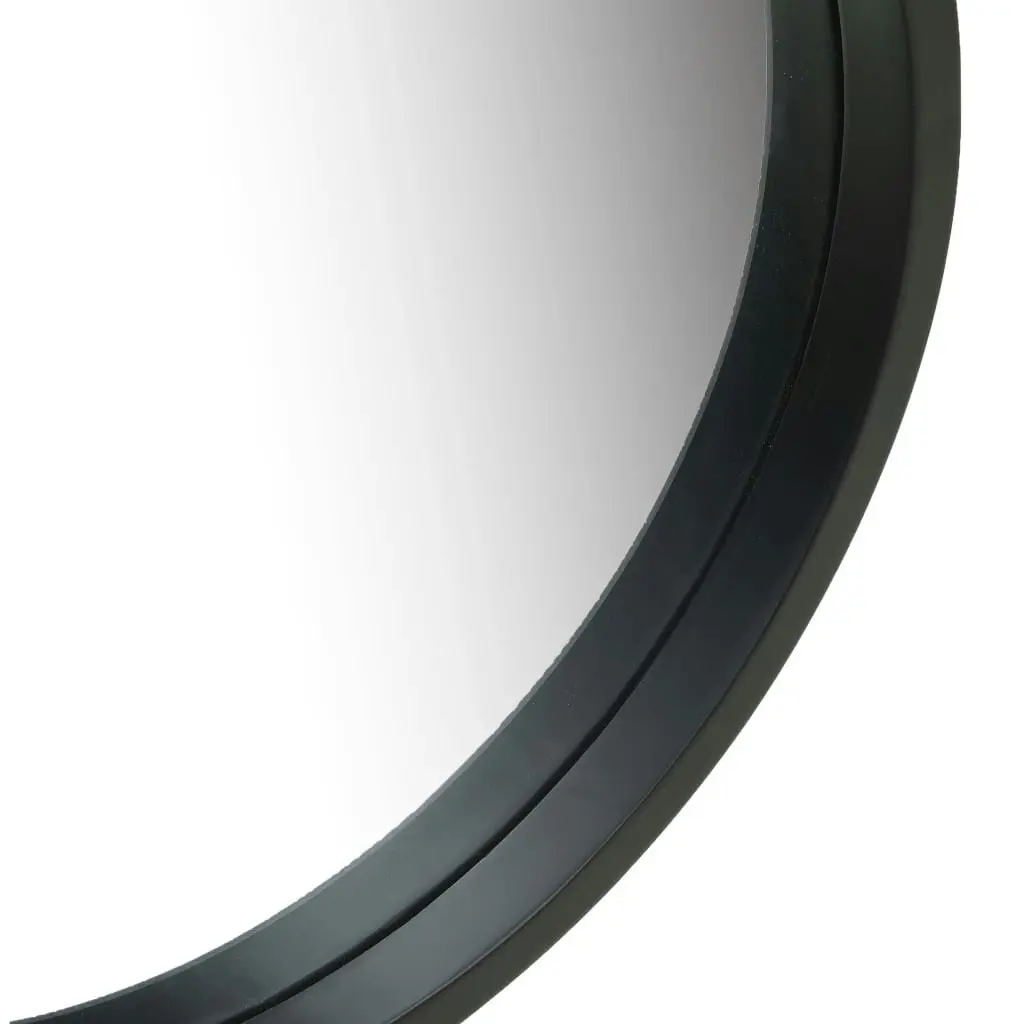 Wall Mirror with Strap 40 cm Black 320363