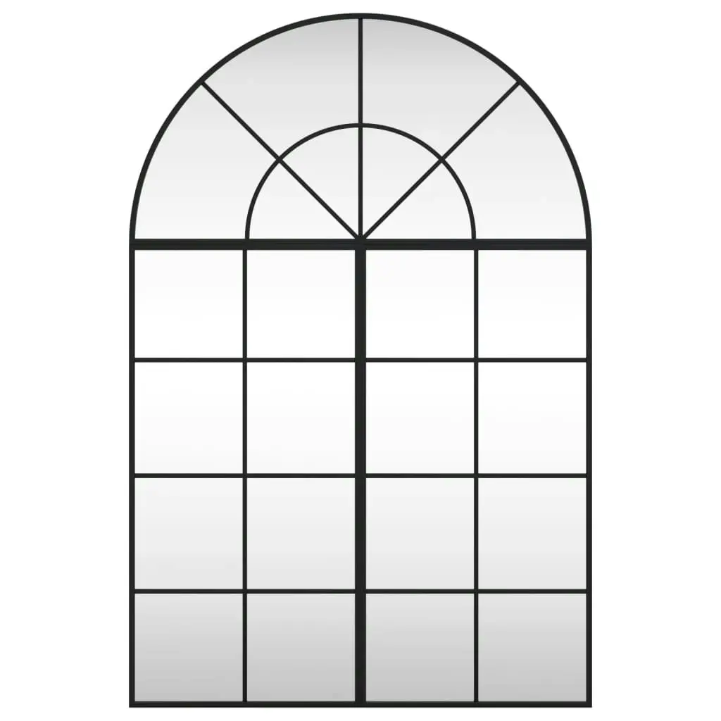 Wall Mirror Black 80x120 cm Arch Iron 3200608