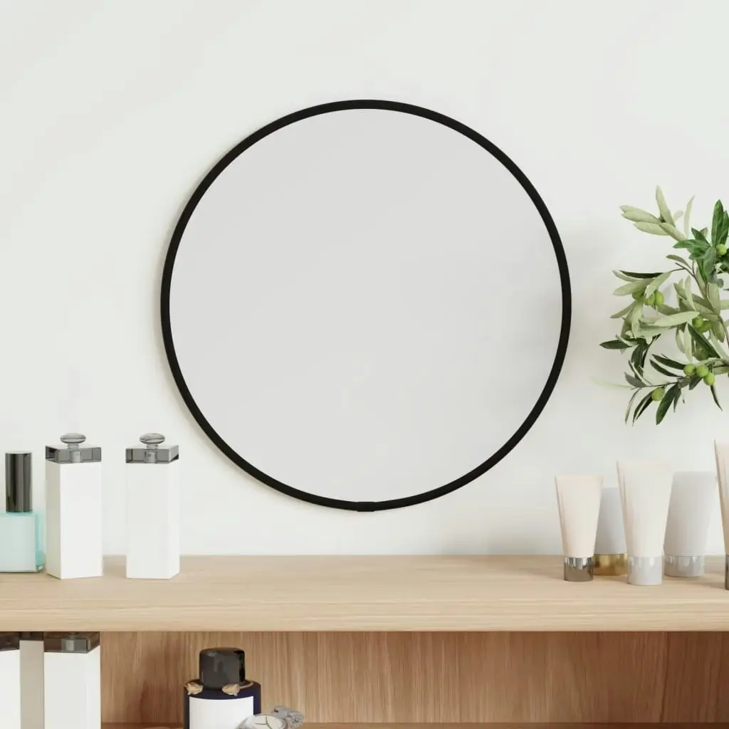 Wall Mirror Black Ø 30 cm Round 348184