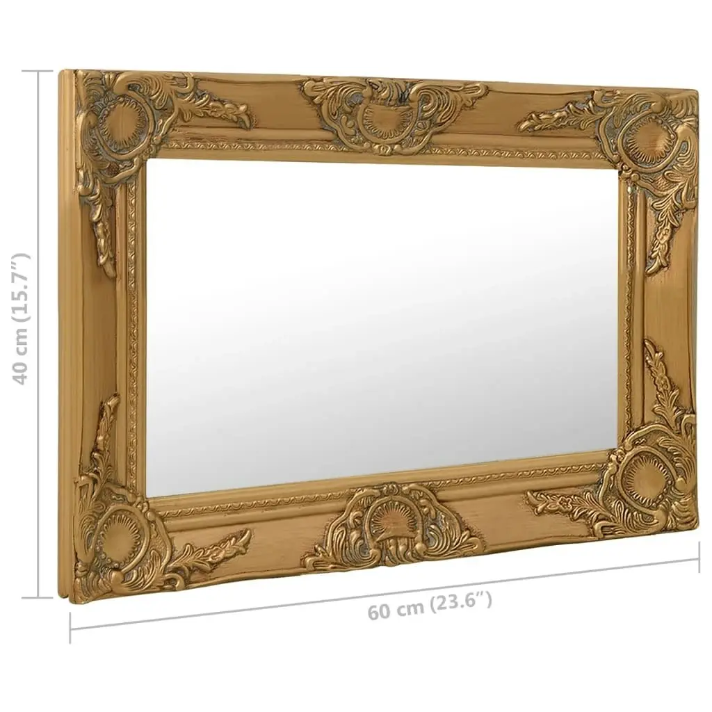 Wall Mirror Baroque Style 60x40 cm Gold 320329