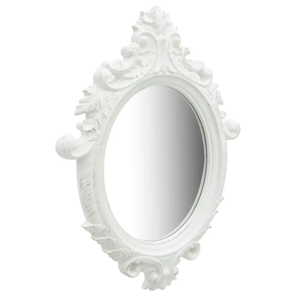 Wall Mirror Castle Style 56x76 cm White 320356