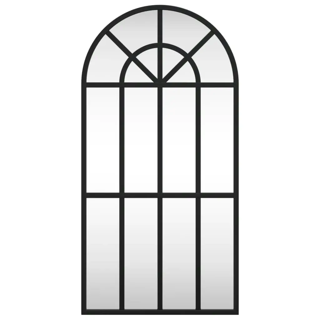 Wall Mirror Black 30x60 cm Arch Iron 358624