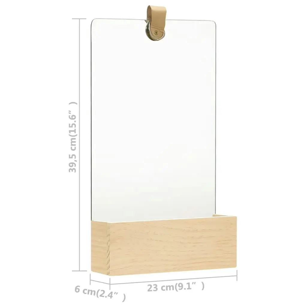 Wall Mirror Solid Pinewood 23x39.5 cm 322802