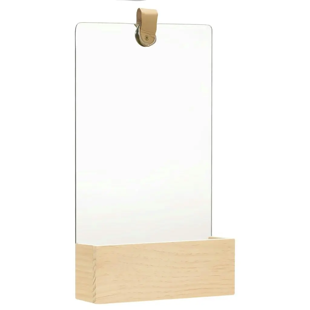 Wall Mirror Solid Pinewood 23x39.5 cm 322802