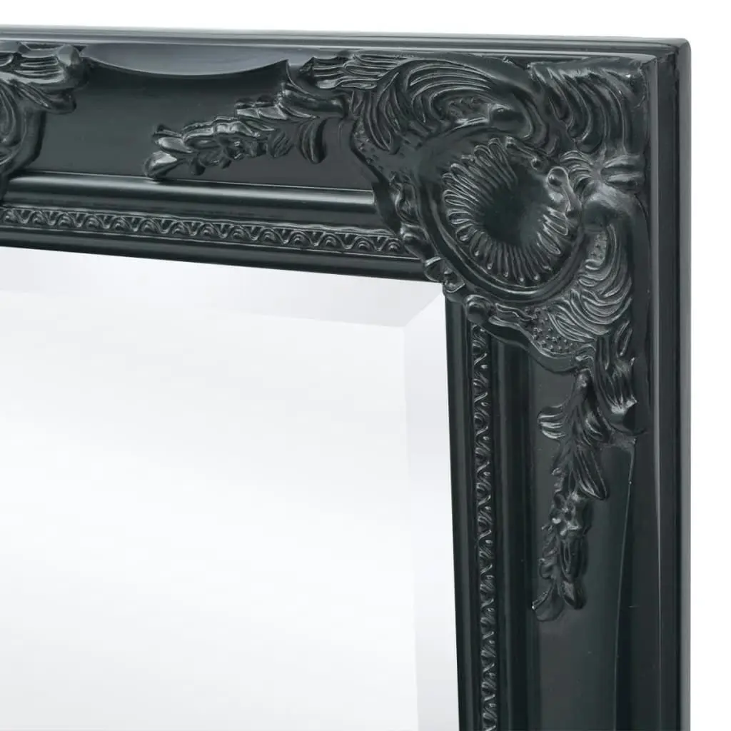 Wall Mirror Baroque Style 100x50 cm Black 243682