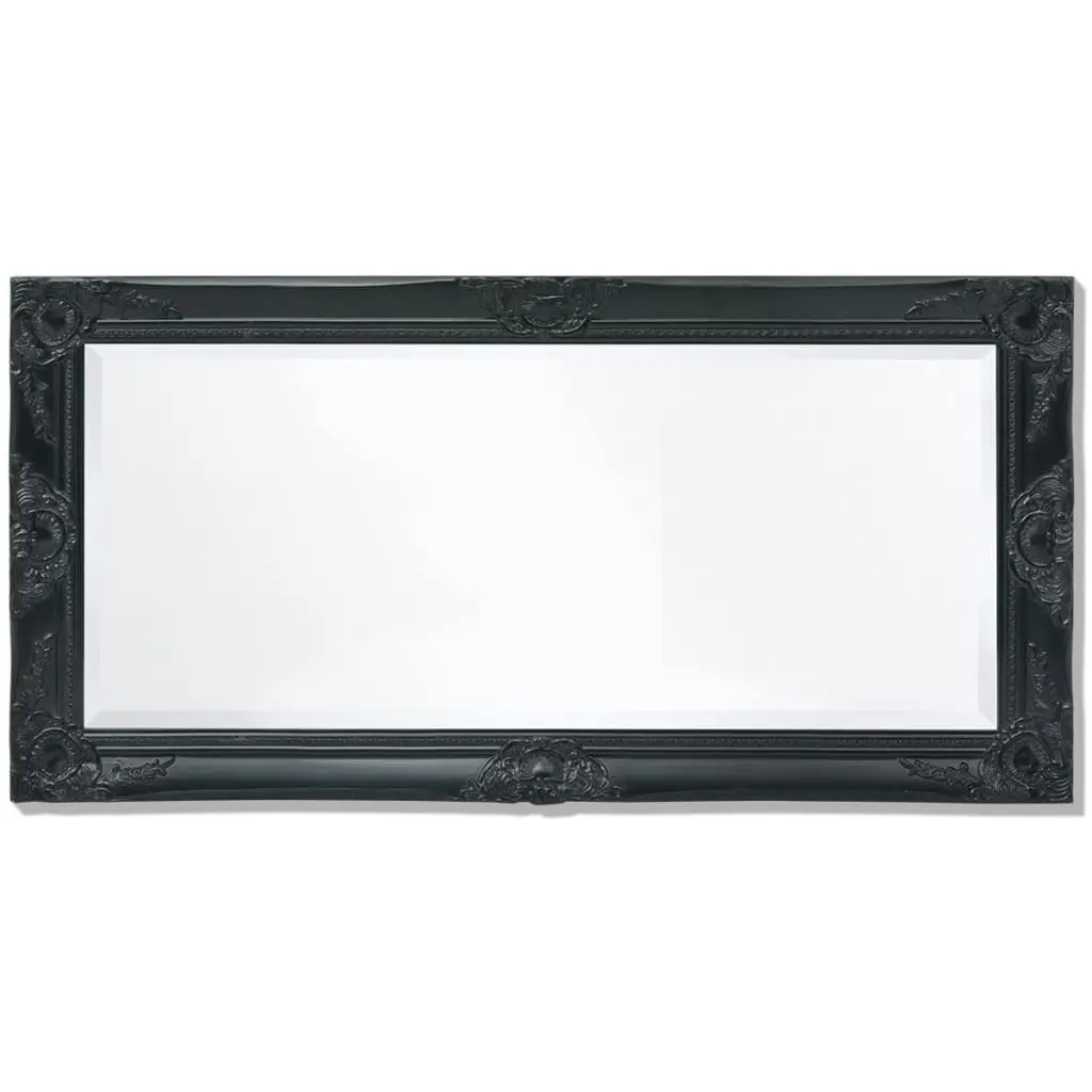 Wall Mirror Baroque Style 100x50 cm Black 243682