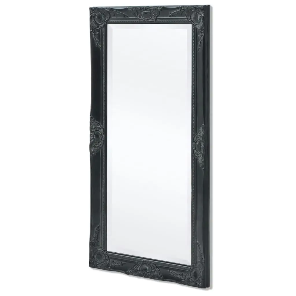 Wall Mirror Baroque Style 100x50 cm Black 243682