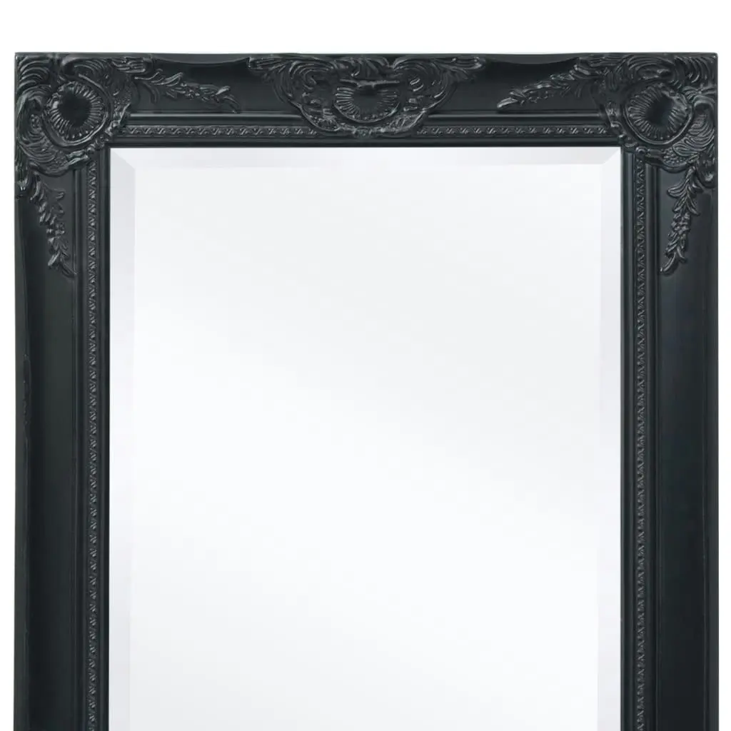 Wall Mirror Baroque Style 100x50 cm Black 243682