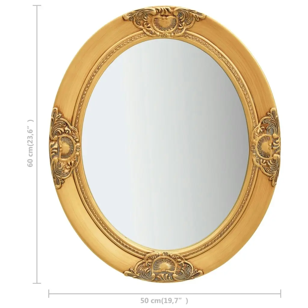 Wall Mirror Baroque Style 50x60 cm Gold 320349