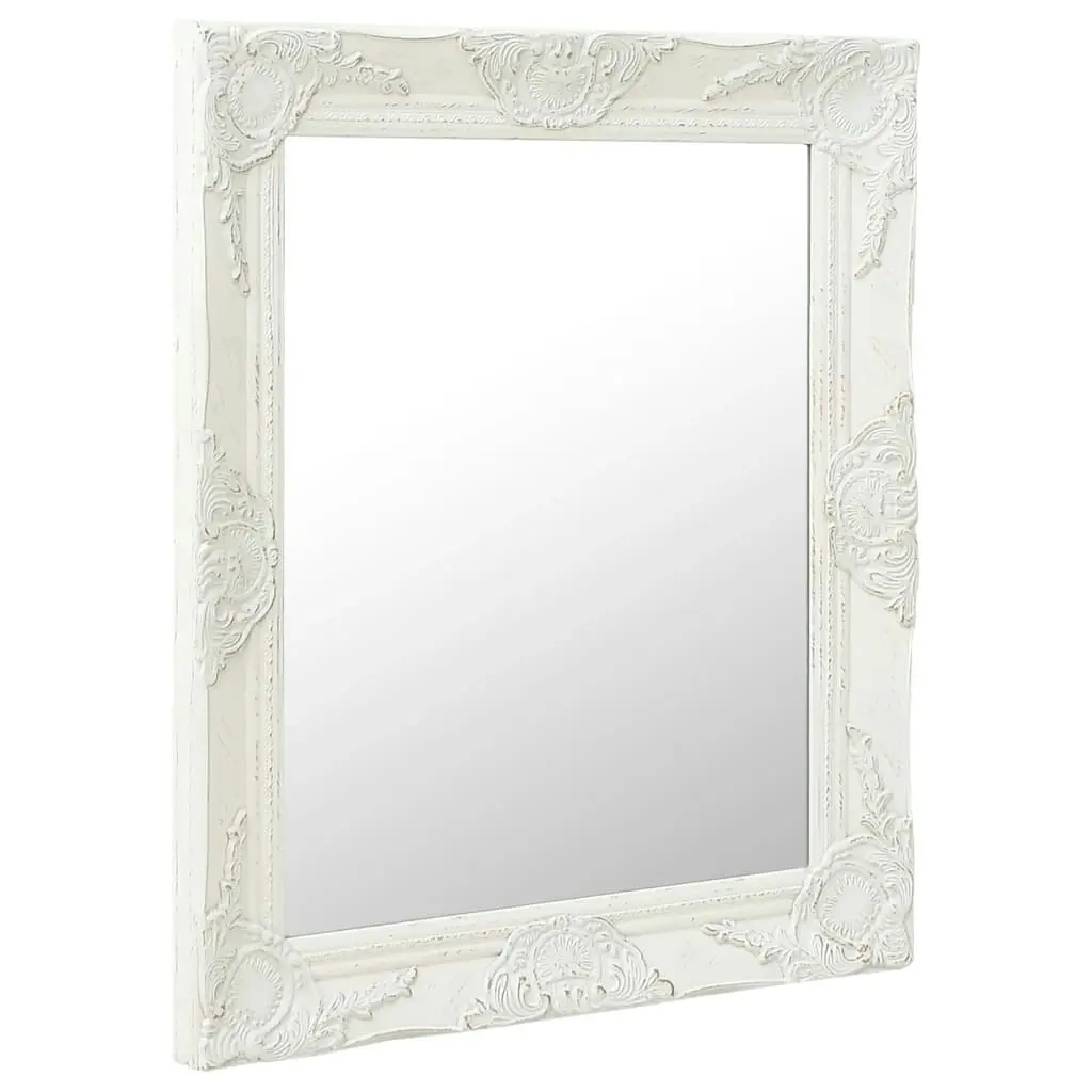 Wall Mirror Baroque Style 50x60 cm White 320316