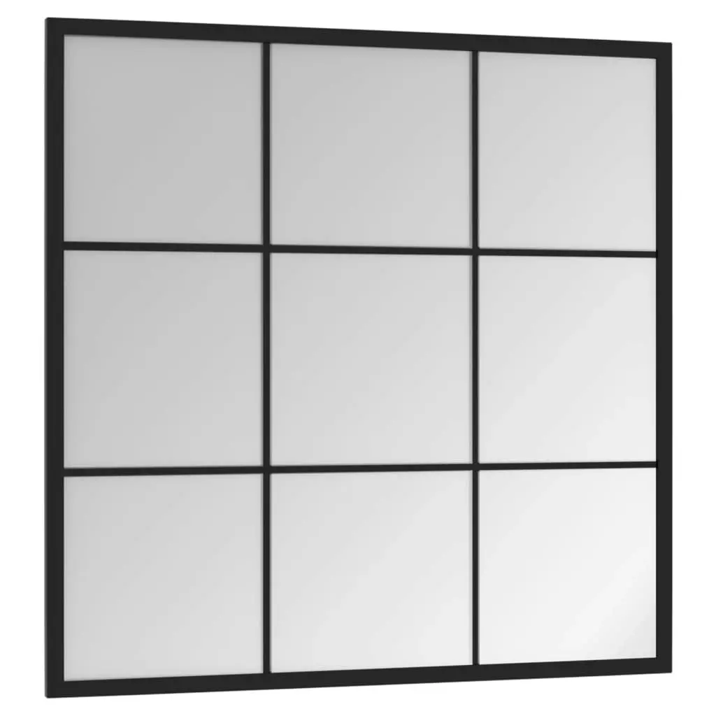 Wall Mirror Black 60x60 cm Metal 342206