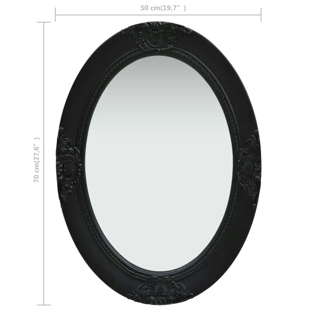 Wall Mirror Baroque Style 50x70 cm Black 320355