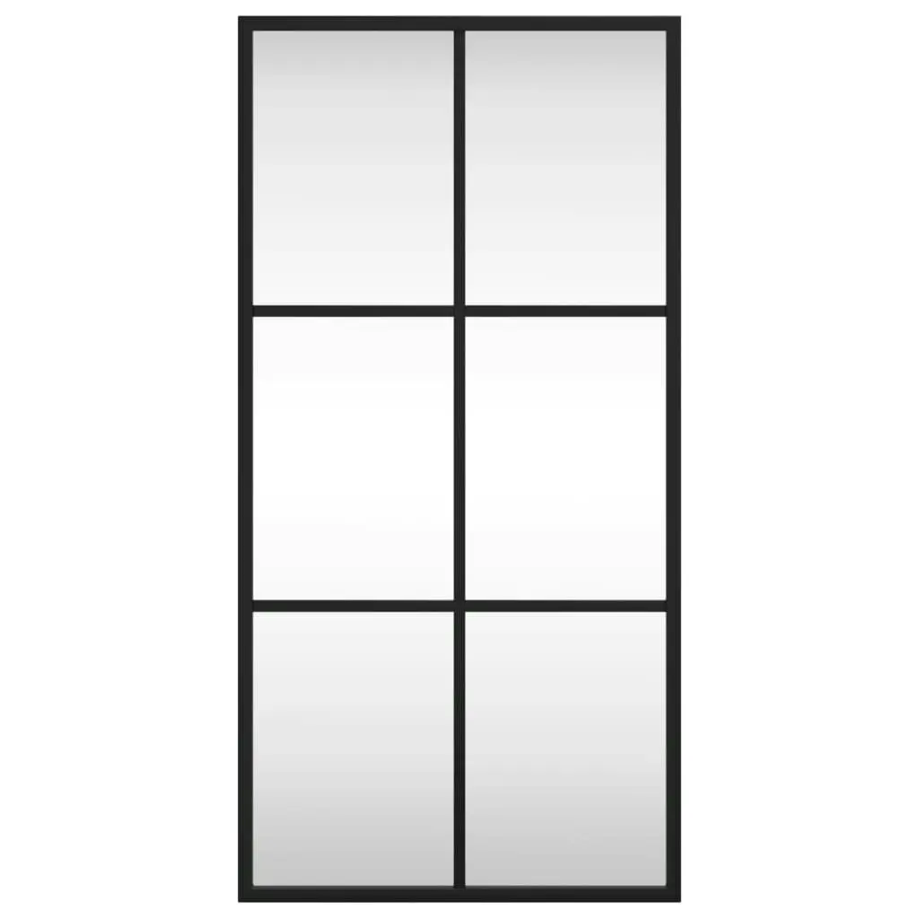 Wall Mirror Black 30x60 cm Rectangle Iron 358641