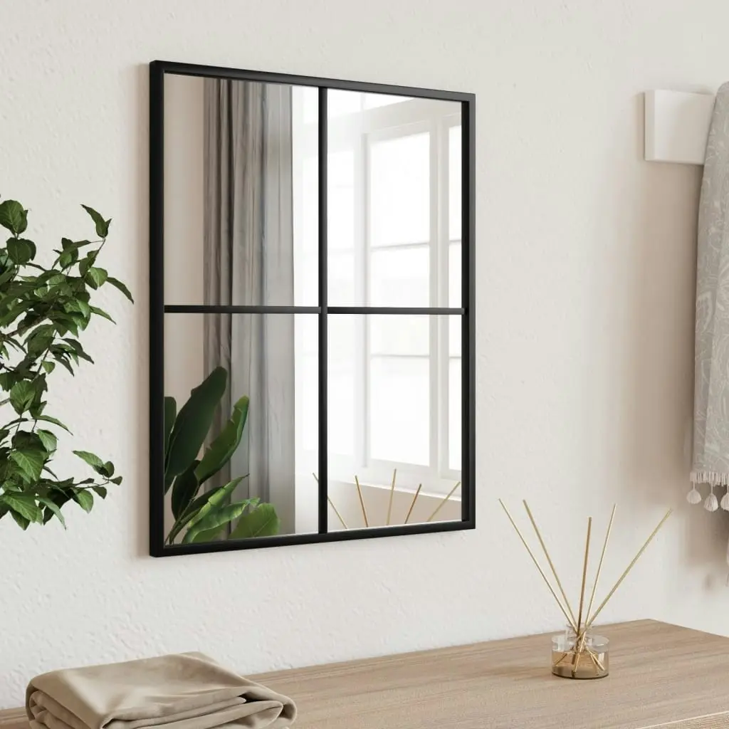 Wall Mirror Black 40x50 cm Rectangle Iron 358646