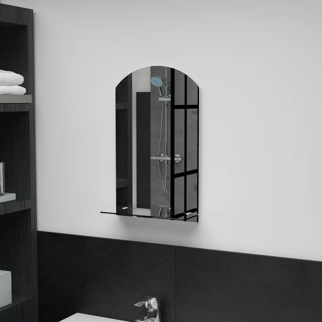 Wall Mirror with Shelf 30x50 cm Tempered Glass 249430