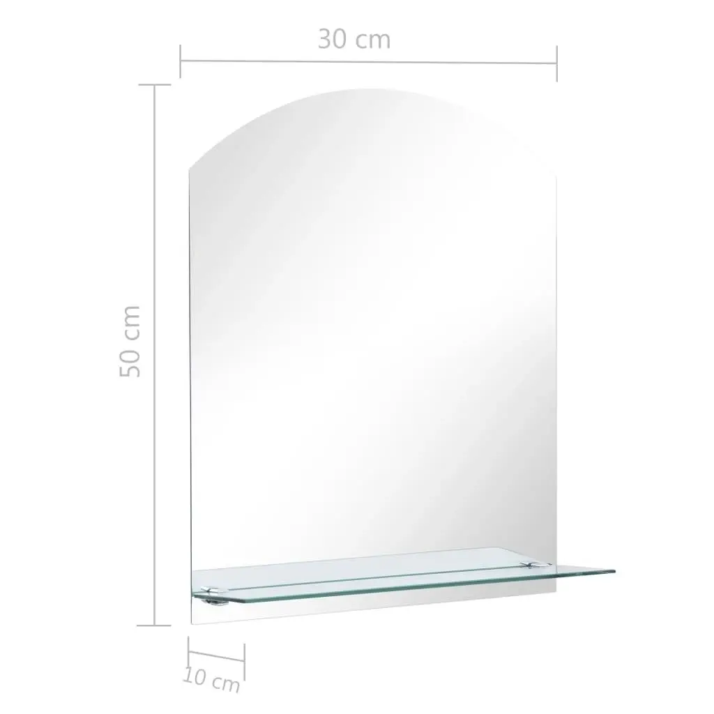 Wall Mirror with Shelf 30x50 cm Tempered Glass 249430