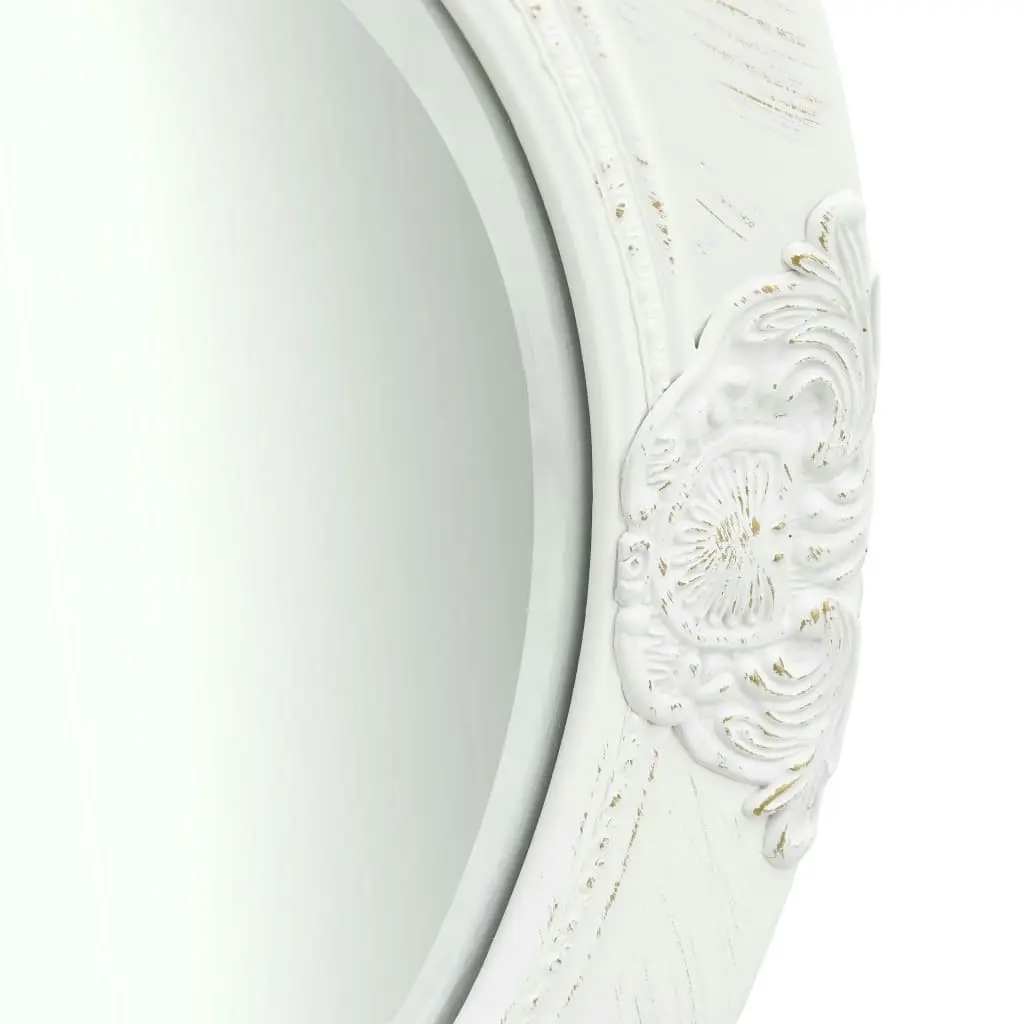 Wall Mirror Baroque Style 50 cm White 320344