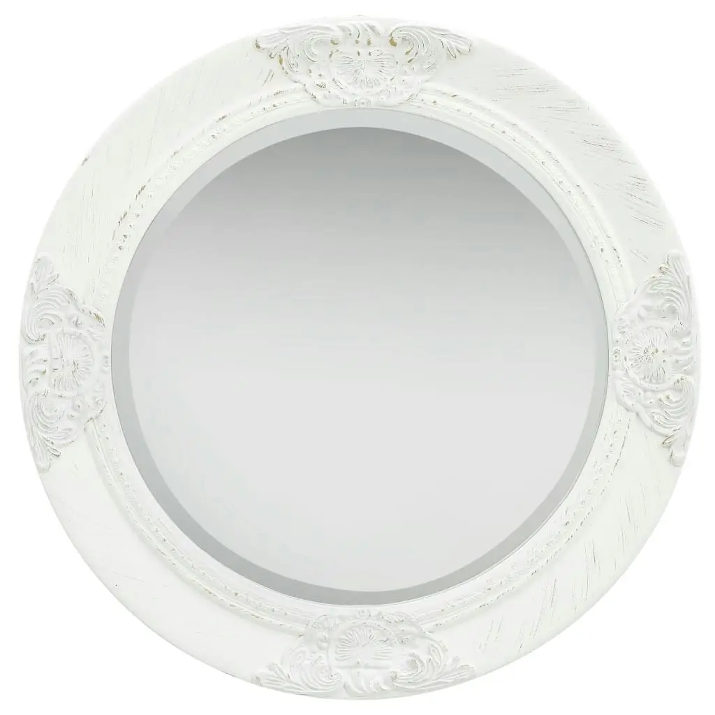 Wall Mirror Baroque Style 50 cm White 320344