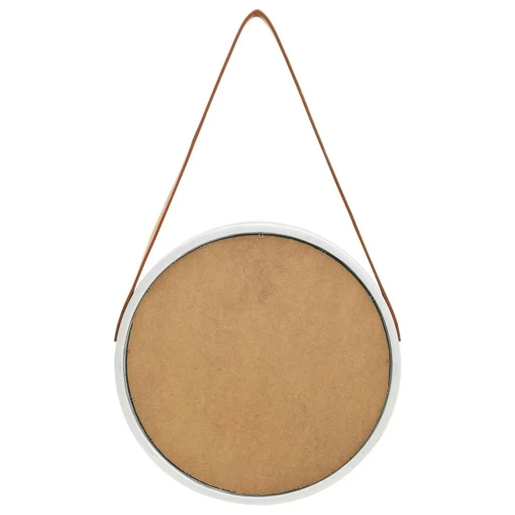 Wall Mirror with Strap 40 cm Silver 320362