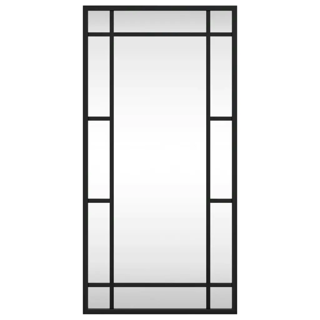 Wall Mirror Black 30x60 cm Rectangle Iron 358628