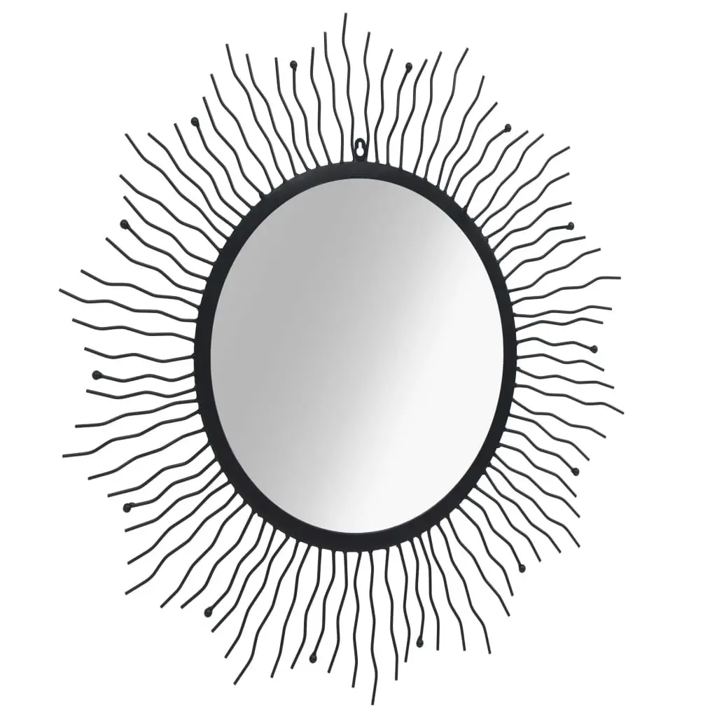 Wall Mirror Sunburst 80 cm Black 245924