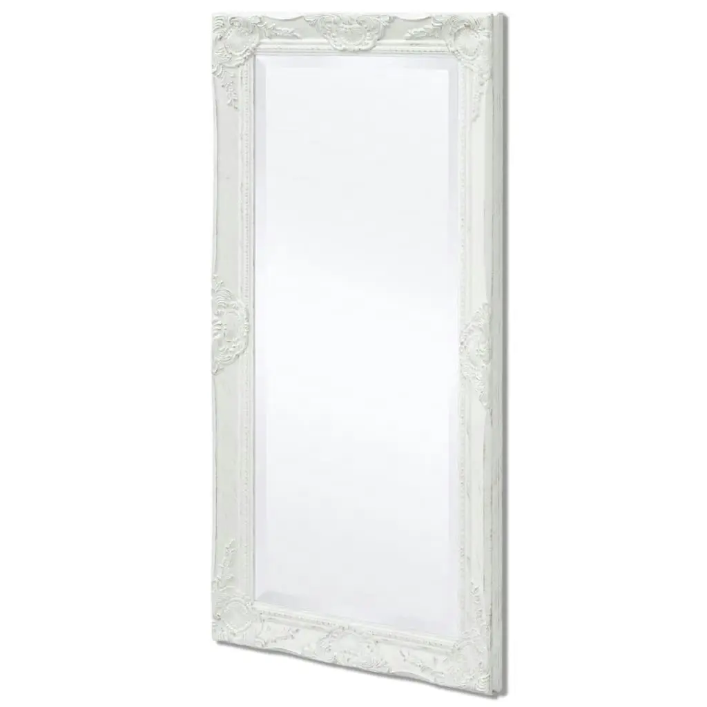 Wall Mirror Baroque Style 100x50 cm White 243679