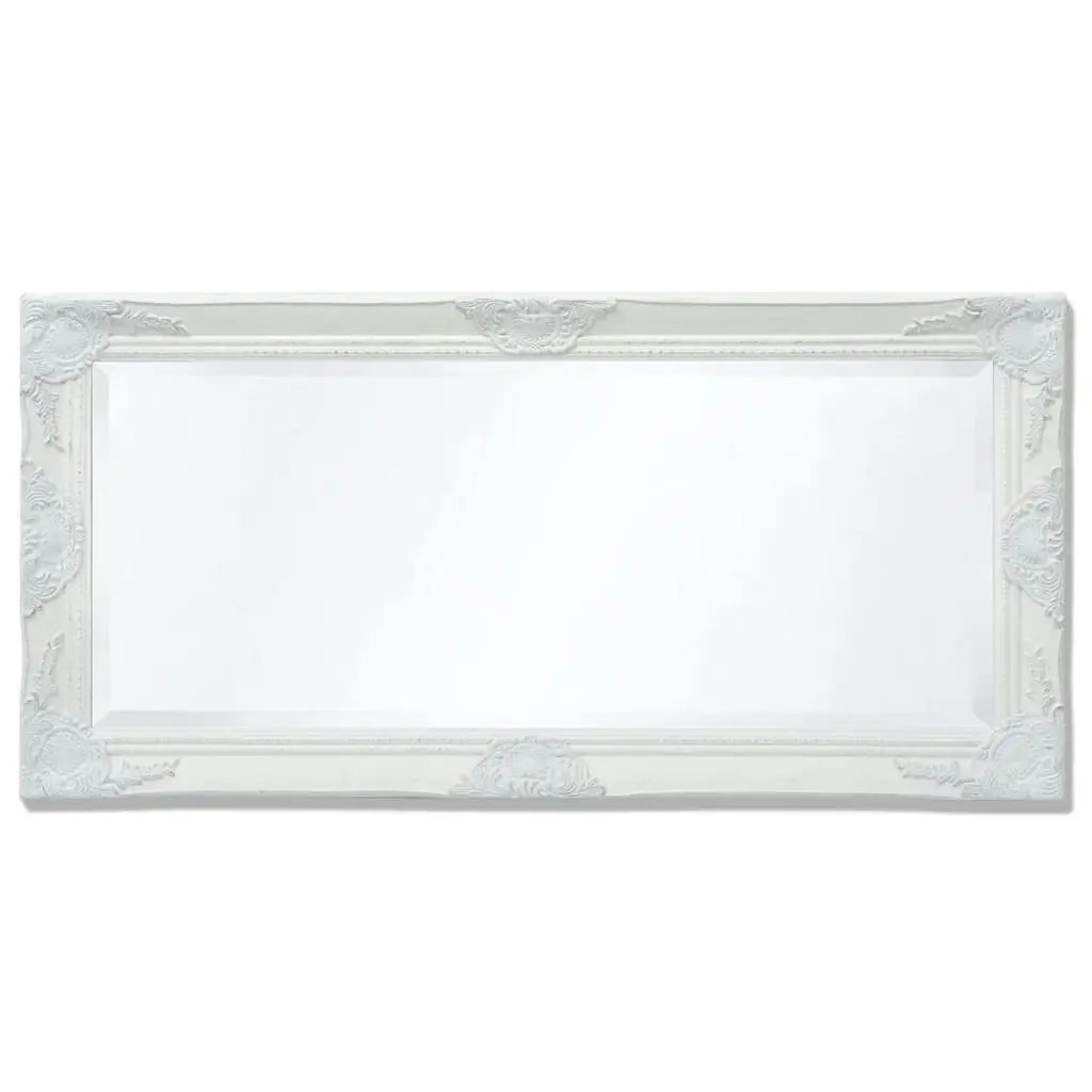 Wall Mirror Baroque Style 100x50 cm White 243679