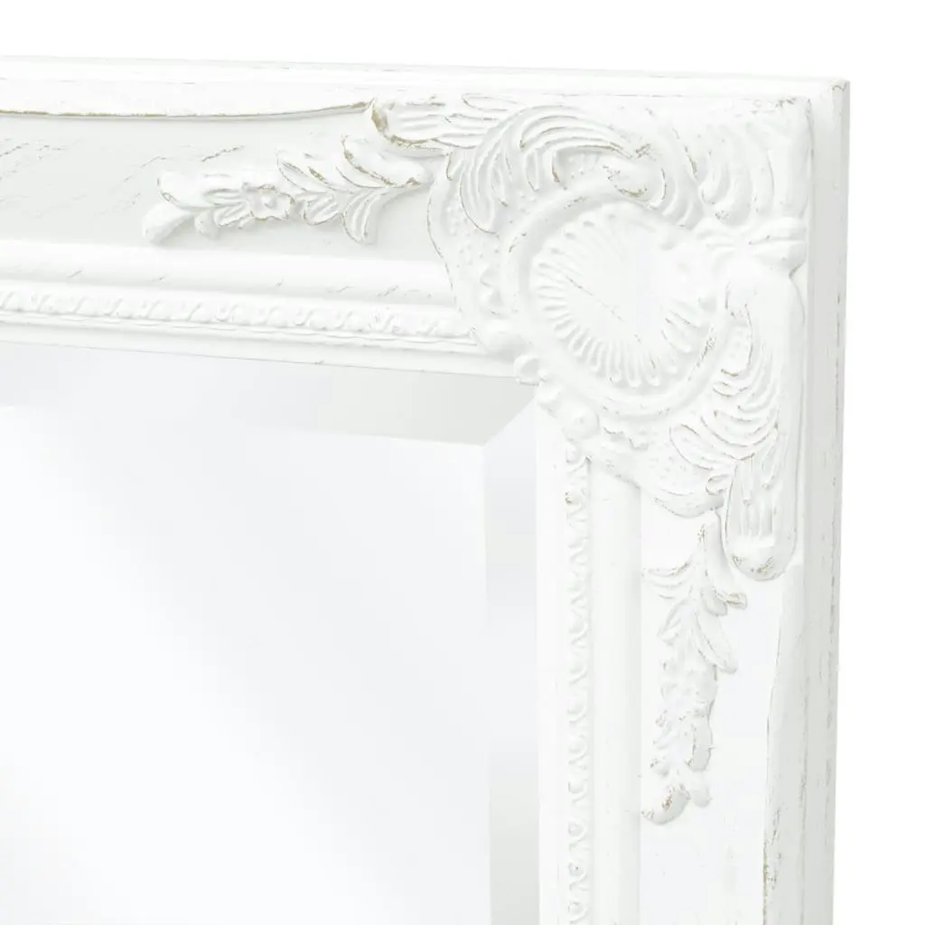 Wall Mirror Baroque Style 100x50 cm White 243679