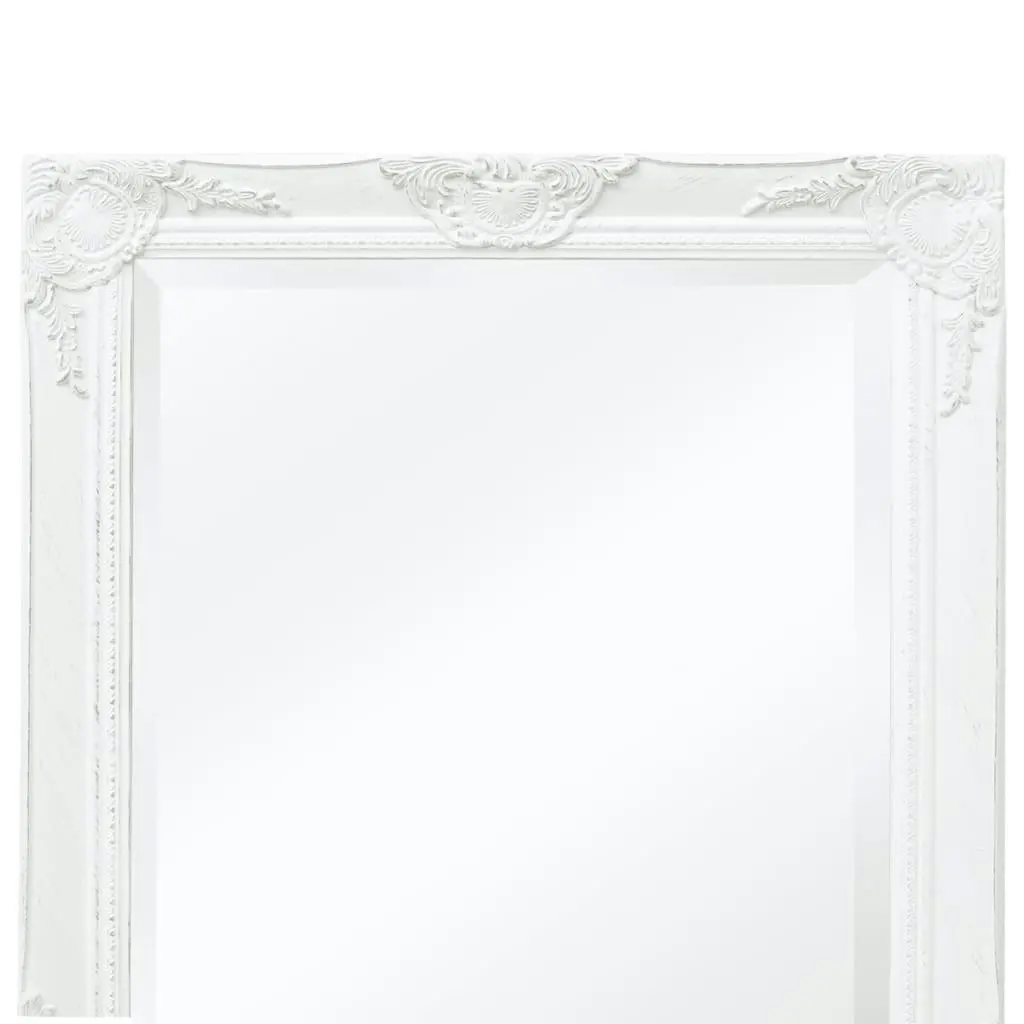 Wall Mirror Baroque Style 100x50 cm White 243679