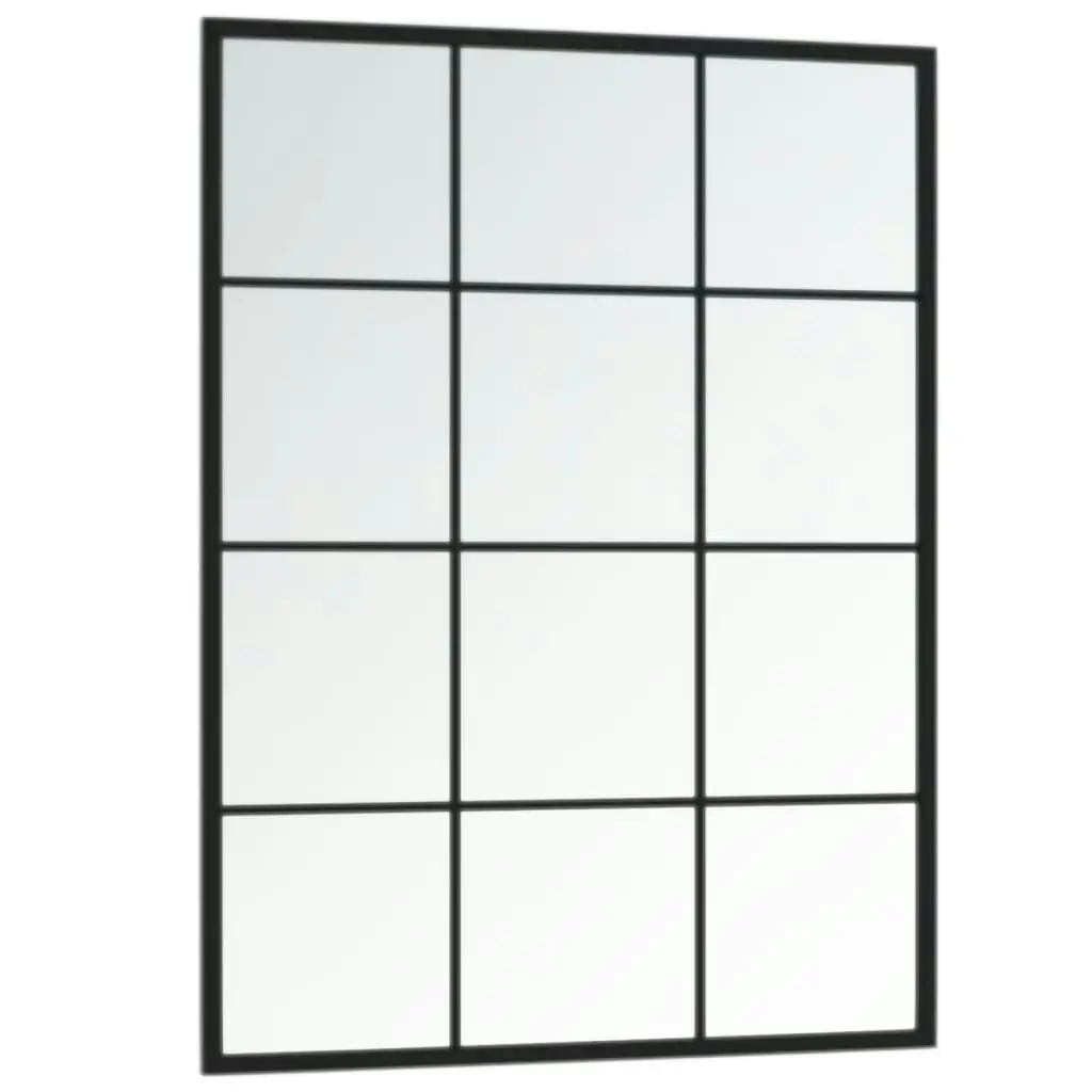 Wall Mirrors 2 pcs Black 80x60 cm Metal 3189032