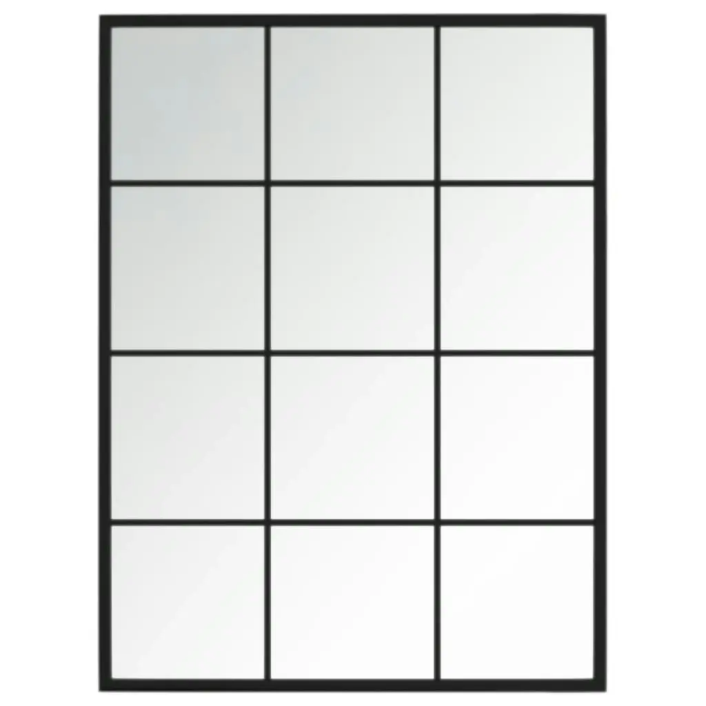 Wall Mirrors 2 pcs Black 80x60 cm Metal 3189032