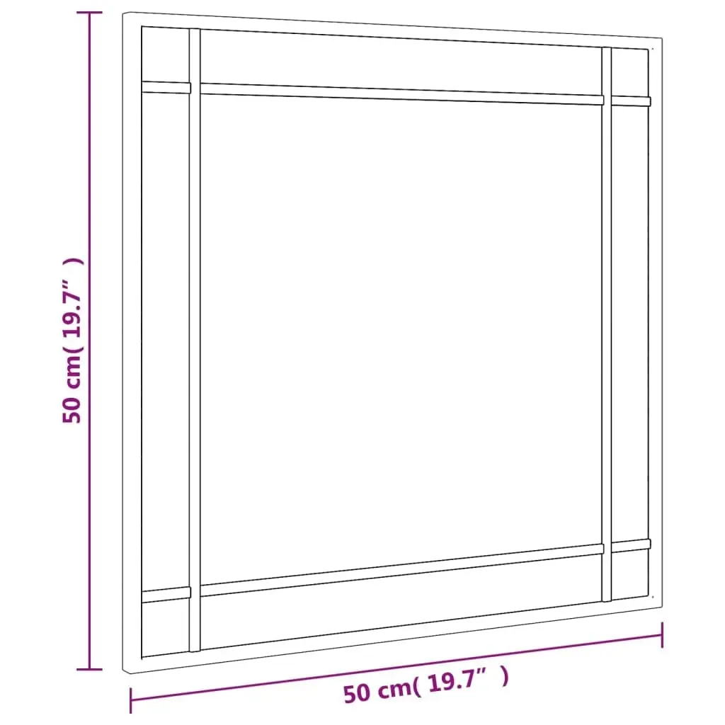 Wall Mirror Black 50x50 cm Square Iron 358634