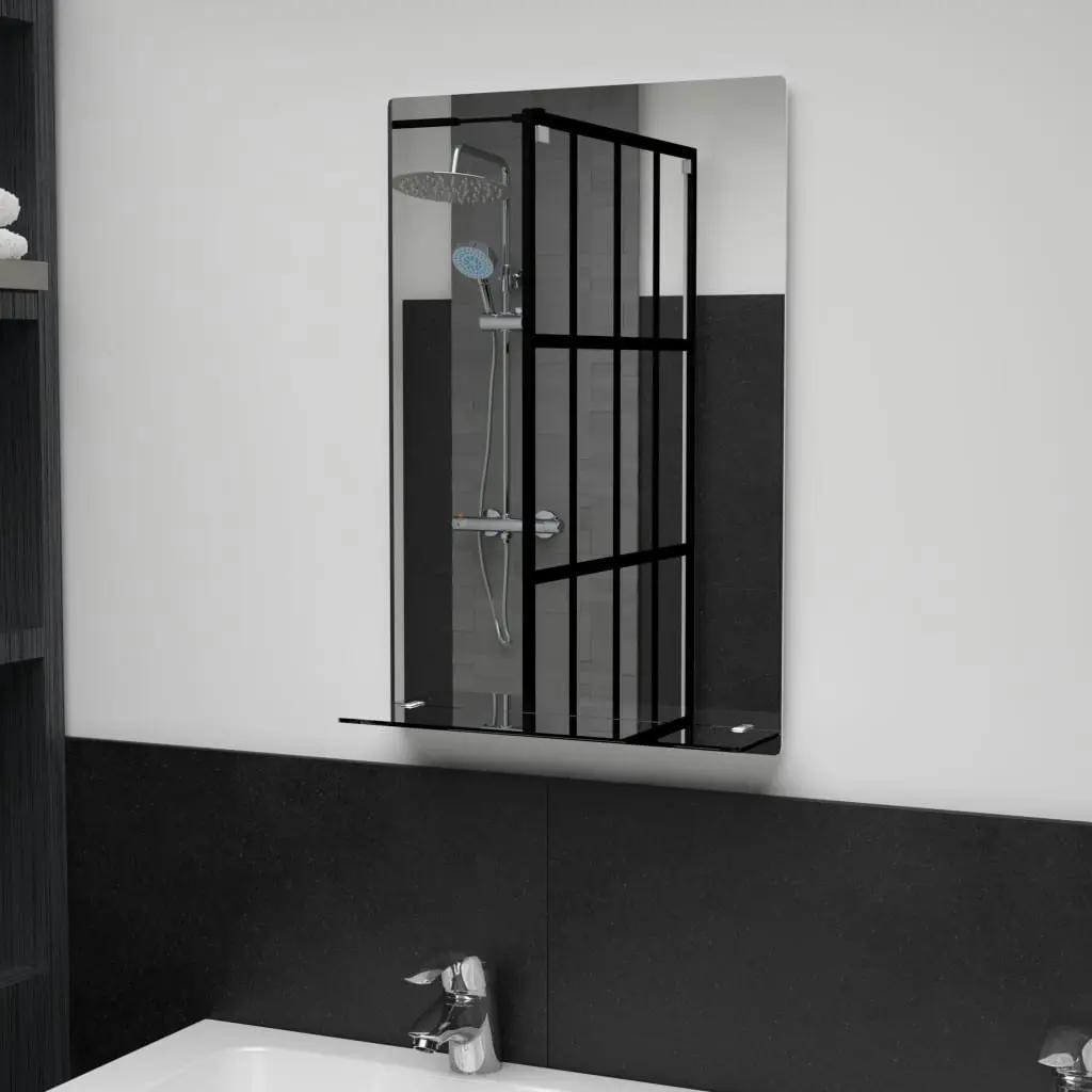 Wall Mirror with Shelf 40x60 cm Tempered Glass 249438