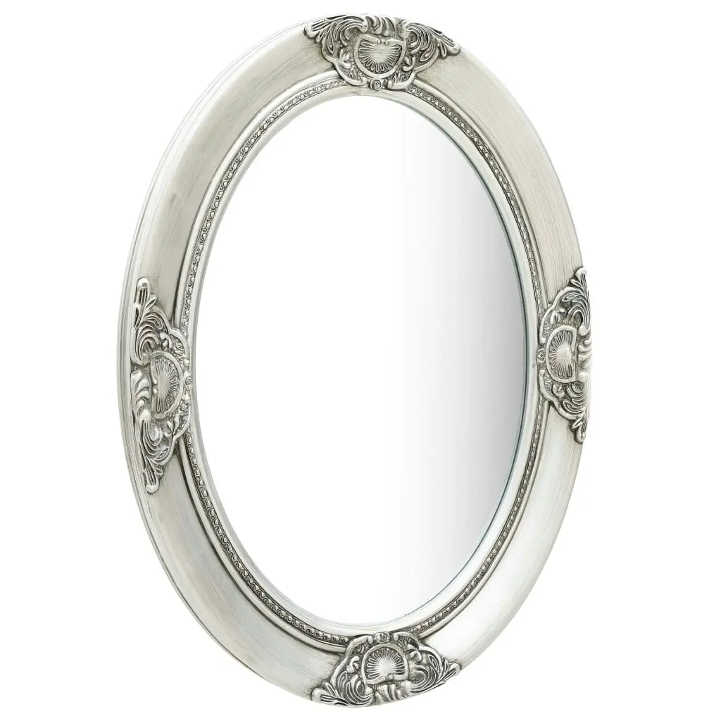 Wall Mirror Baroque Style 50x70 cm Silver 320354