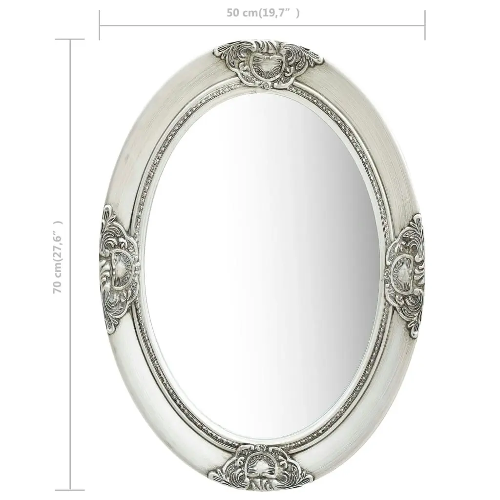 Wall Mirror Baroque Style 50x70 cm Silver 320354