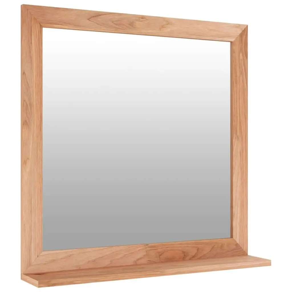 Wall Mirror 55x55 cm Solid Wood Walnut 350358