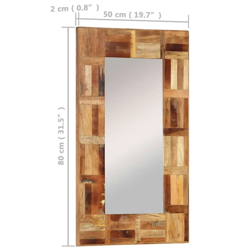 Wall Mirror Solid Wood Reclaimed 50x80 cm 337250