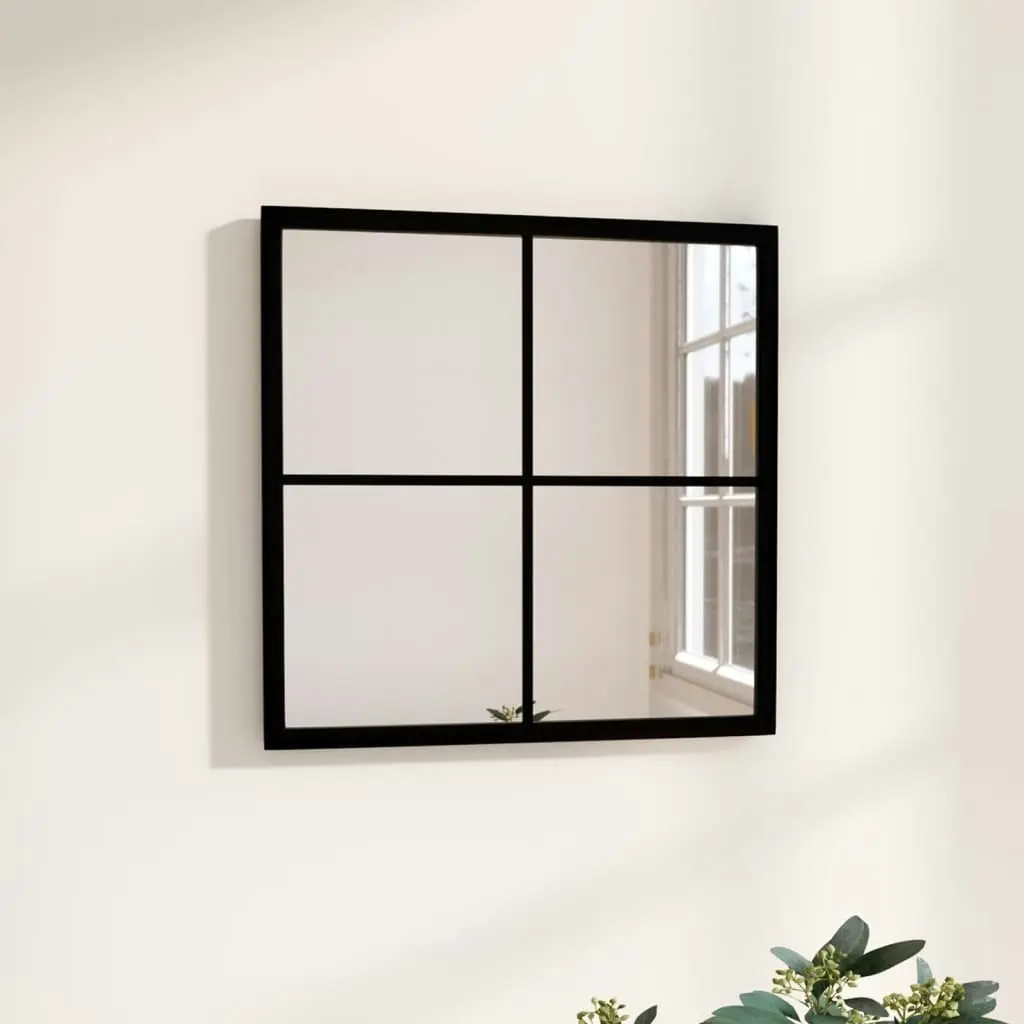 Wall Mirror Black 40x40 cm Metal 342204