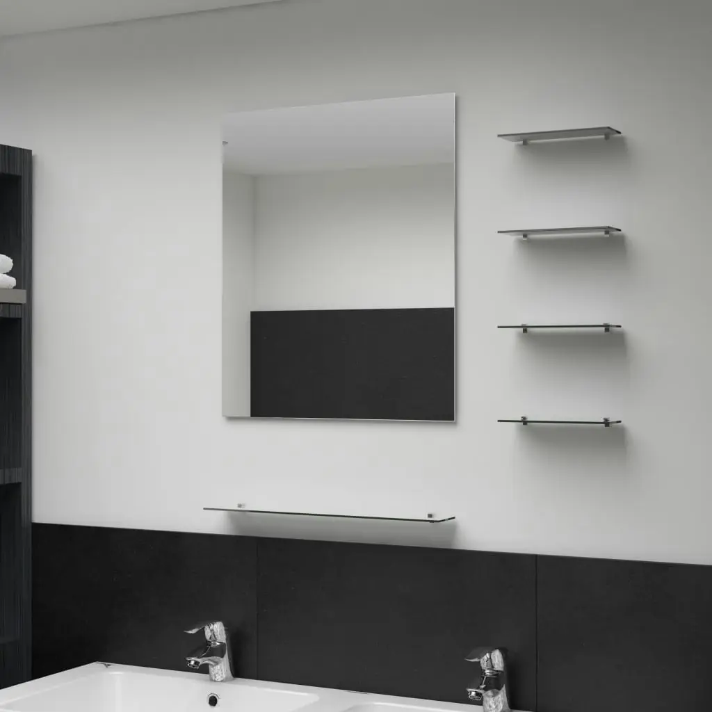 Wall Mirror with 5 Shelves Silver 50x60 cm 249444