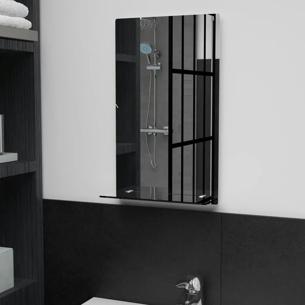 Wall Mirror with Shelf 30x50 cm Tempered Glass 249435