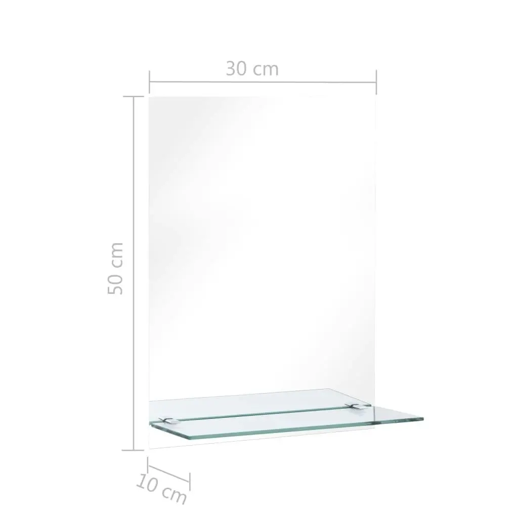 Wall Mirror with Shelf 30x50 cm Tempered Glass 249435