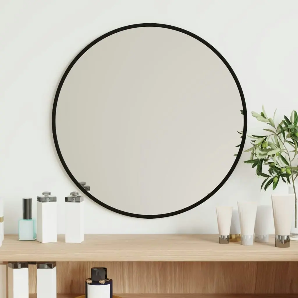 Wall Mirror Black Ø 40 cm Round 348185