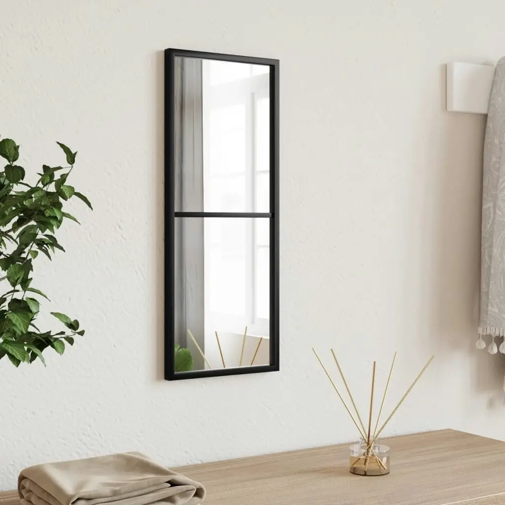 Wall Mirror Black 20x50 cm Rectangle Iron 358645