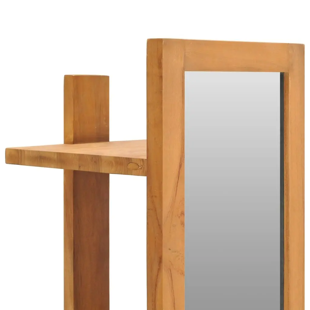 Wall Mirror with Shelves 30x30x120 cm Solid Teak Wood 289070