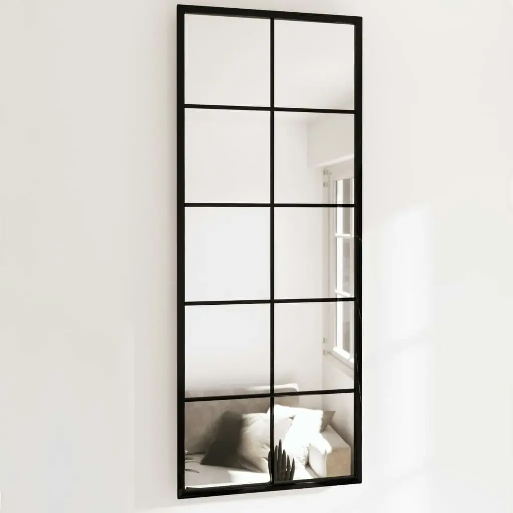 Wall Mirrors 2 pcs Black 100x40 cm Metal 3189034