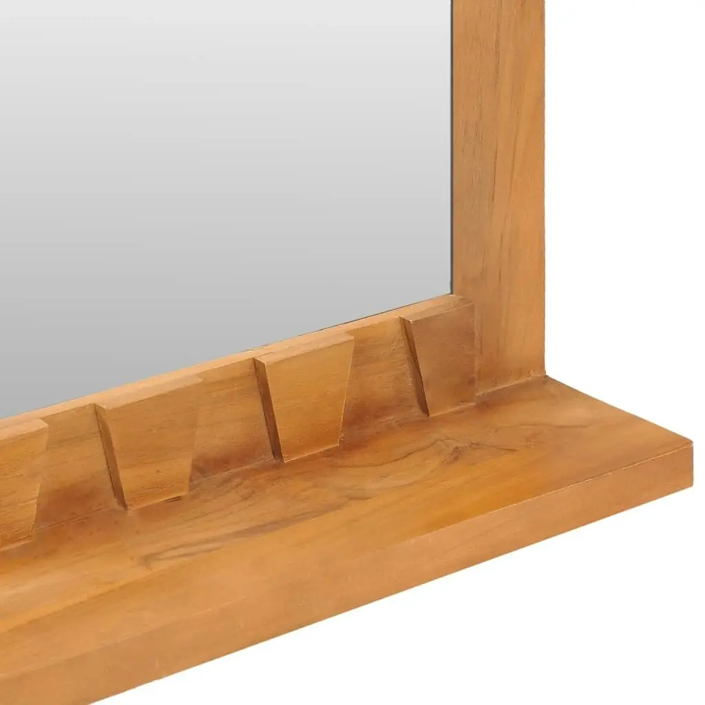 Wall Mirror with Shelf 100x12x60 cm Solid Teak Wood 289072