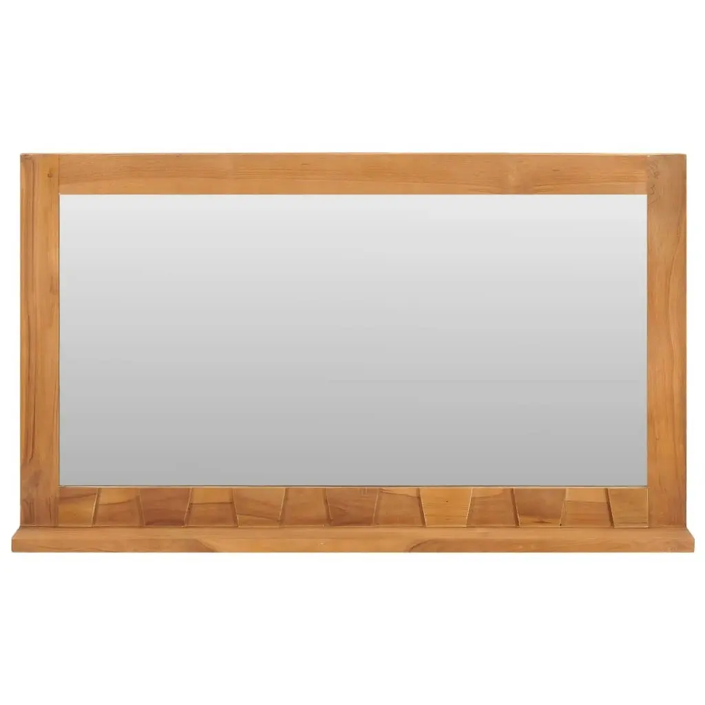 Wall Mirror with Shelf 100x12x60 cm Solid Teak Wood 289072