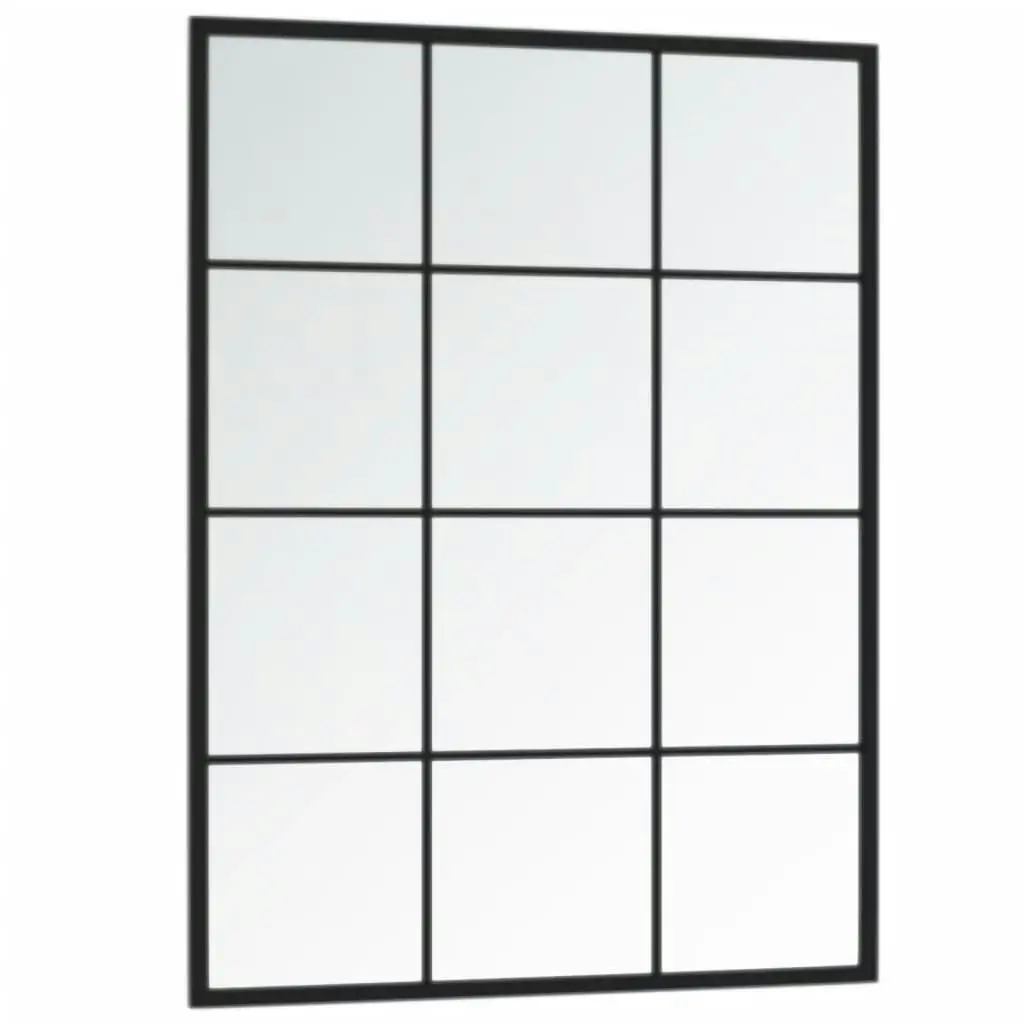 Wall Mirror Black 80x60 cm Metal 342207