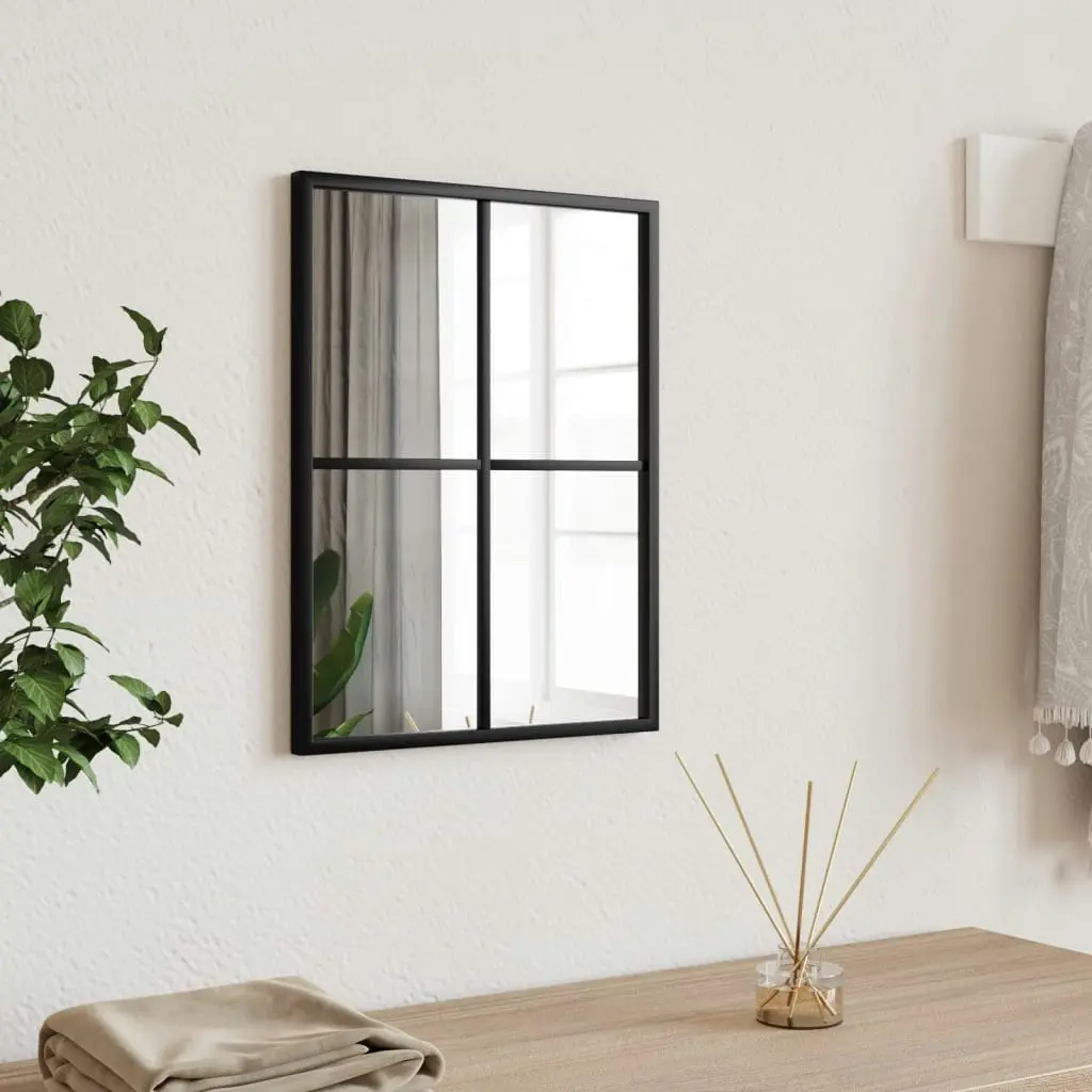 Wall Mirror Black 30x40 cm Rectangle Iron 358640